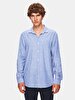Relaxed Linen Look Blue Shirt