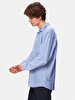 Relaxed Linen Look Blue Shirt