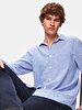 Relaxed Linen Look Blue Shirt