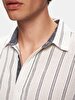 Relaxed Striped Print Cotton Dark Grey Shirt