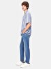 Relaxed Short Sleeve Striped Print Basic Blue Shirt