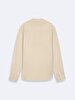 Relaxed Basic Mao Collar Woven Beige Shirt