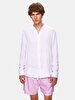 Relaxed Basic Mao Collar Woven White Shirt