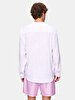 Relaxed Basic Mao Collar Woven White Shirt