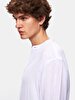 Relaxed Basic Mao Collar Woven White Shirt
