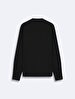 Relaxed Basic Mao Collar Woven Black Shirt