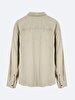 Relaxed Linen Look Basic Beige Shirt