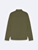 Relaxed Linen Look Basic Green Shirt