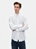 Relaxed Striped Print Long Sleeve Blue Shirt