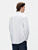 Relaxed Striped Print Long Sleeve Blue Shirt