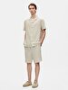 Basic Woven Short Sleeve Beige Shirt