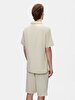 Basic Woven Short Sleeve Beige Shirt