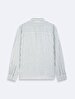 Striped Print Long Sleeve Linen Look Regular Green Shirt