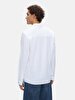 Basic Linen Look Regular Long Sleeve White Shirt