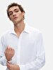 Basic Linen Look Regular Long Sleeve White Shirt