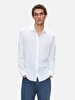 Basic Linen Look Regular Long Sleeve White Shirt