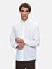 Basic Linen Look Regular Long Sleeve White Shirt