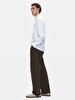 Basic Linen Look Regular Long Sleeve White Shirt