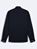 Basic Linen Look Regular Long Sleeve Navy Shirt