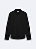 Basic Pompom Long Sleeve Black Shirt