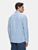 Linen Look Striped Print Regular Long Sleeve Dust Shirt