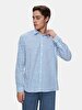 Linen Look Striped Print Regular Long Sleeve Dust Shirt
