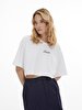Short Sleeve Crew Neck Surface With Print Crop White T-shirt