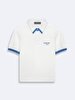 Short Sleeve Polo Print Slim White T-shirt