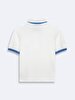 Short Sleeve Polo Print Slim White T-shirt