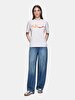 Sign With Print Short Sleeve Regular Lilac T-shirt