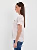 Sign With Print Short Sleeve Regular Lilac T-shirt