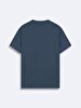 Sign With Print Short Sleeve Regular Dark Blue T-shirt