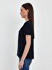 Sign With Print Short Sleeve Regular Navy T-shirt