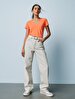 V-neck Basic Short Sleeve Relaxed Fit Pink T-shirt