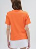 Crew Neck Short Sleeve Regular Orange T-shirt