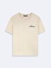 Surface With Print Basic Short Sleeve Regular Beige T-shirt