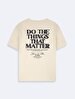 Surface With Print Basic Short Sleeve Regular Beige T-shirt