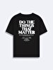Surface With Print Basic Short Sleeve Regular Black T-shirt