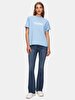 Print Short Sleeve Blue T-shirt