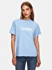 Print Short Sleeve Blue T-shirt