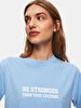 Print Short Sleeve Blue T-shirt
