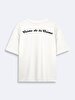 Contrast Print Short Sleeve Crew Neck Relaxed White T-shirt