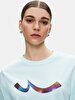 Sign With Print Short Sleeve Regular Blue T-shirt