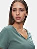 Short Sleeve V-neck Regular Green T-shirt