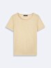 Basic Short Sleeve U-neck Regular Brown T-shirt