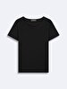 Basic Short Sleeve U-neck Regular Black T-shirt