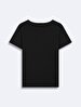 Basic Short Sleeve U-neck Regular Black T-shirt