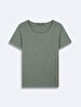 Basic Short Sleeve U-neck Regular Green T-shirt