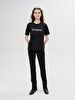Print With Print Short Sleeve Black T-shirt