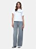 With Print Short Sleeve Si̇gned Regular White T-shirt